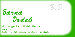 barna dodek business card